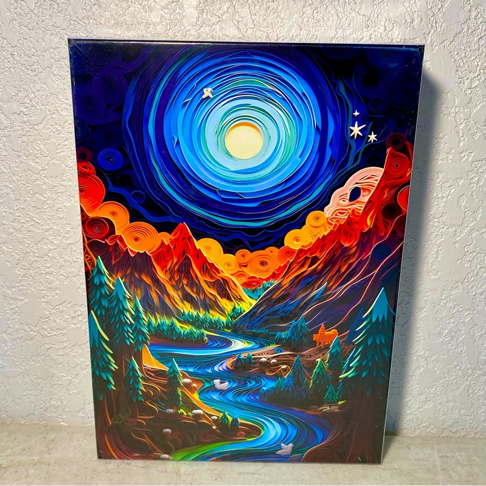 Bgraamiens Puzzle-Paper Quilling Mountains and Rivers-1000 Pieces Art Brain Game